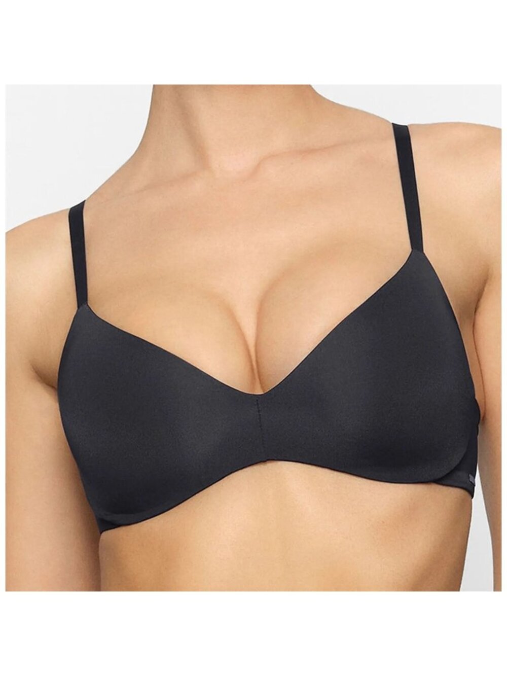 $58 NWT SKIMS WIRELESS FORM PUSH-UP PLUNGE BRA ONYX - 36A